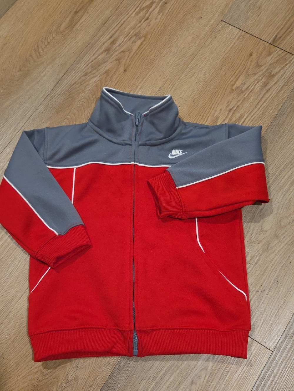 Nike Red and Gray Full-Zip Athletic Jacket